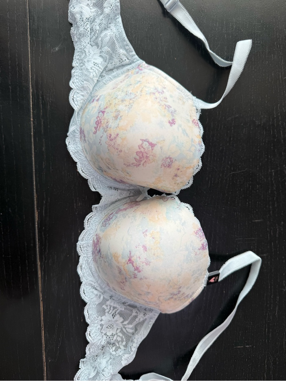 Victoria's Secret Light Blue Floral Lace Push-Up Bra